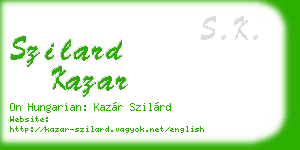 szilard kazar business card
