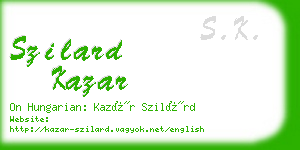 szilard kazar business card